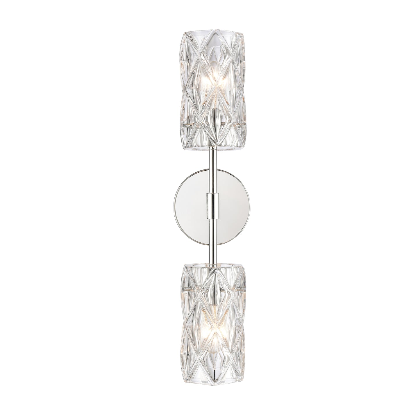 ELK SHOWROOM 82195/2 Forma de Crystal 21'' High 2-Light Sconce - Polished Chrome