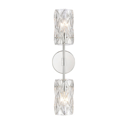 ELK SHOWROOM 82195/2 Forma de Crystal 21'' High 2-Light Sconce - Polished Chrome