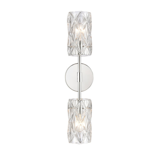 ELK SHOWROOM 82195/2 Forma de Crystal 21'' High 2-Light Sconce - Polished Chrome