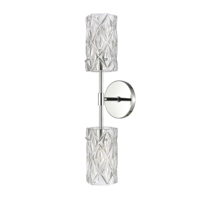 ELK SHOWROOM 82195/2 Forma de Crystal 21'' High 2-Light Sconce - Polished Chrome