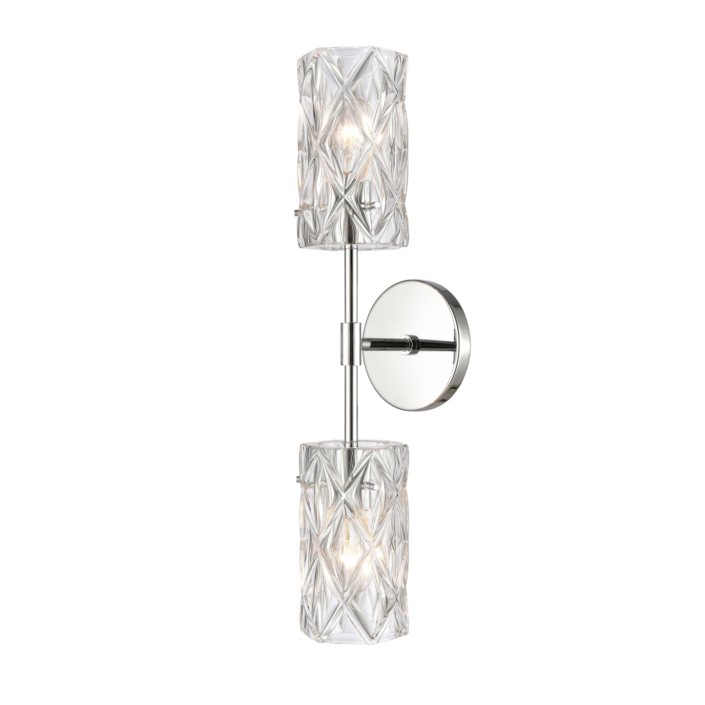 ELK SHOWROOM 82195/2 Forma de Crystal 21'' High 2-Light Sconce - Polished Chrome