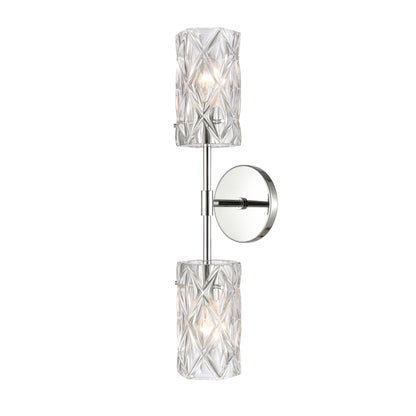 ELK SHOWROOM 82195/2 Forma de Crystal 21'' High 2-Light Sconce - Polished Chrome