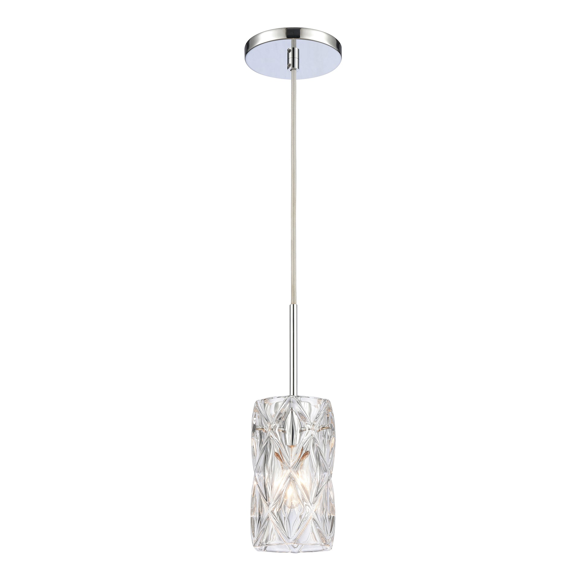 ELK SHOWROOM 82196/1 Forma de Crystal 4'' Wide 1-Light Mini Pendant - Polished Chrome