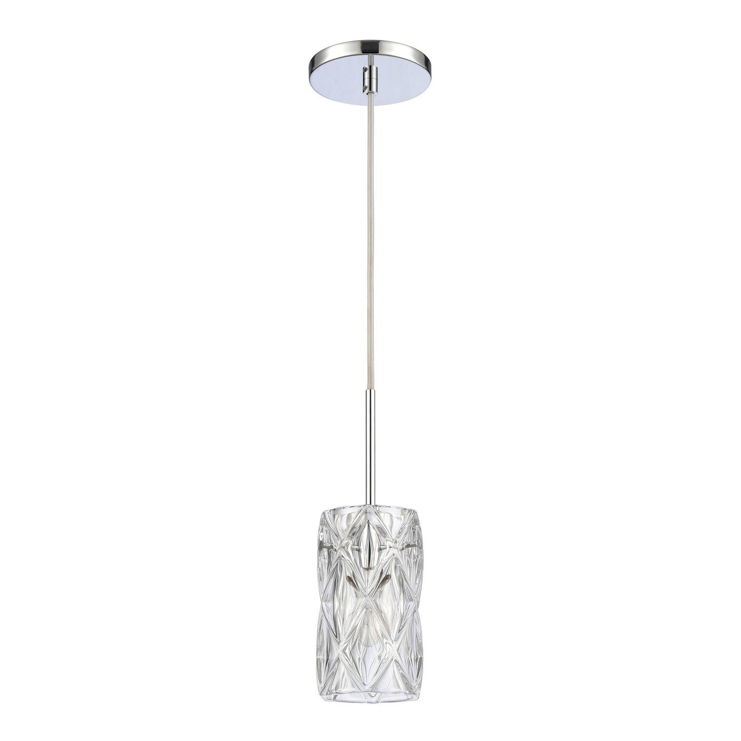 ELK SHOWROOM 82196/1 Forma de Crystal 4'' Wide 1-Light Mini Pendant - Polished Chrome