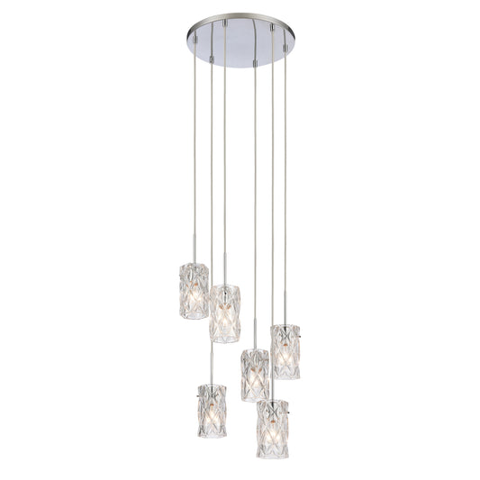 ELK SHOWROOM 82198/6 Forma de Crystal 17.5'' Wide 6-Light Pendant - Polished Chrome