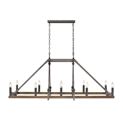 ELK SHOWROOM 82289/10 Harwell 56'' Wide 10-Light Linear Chandelier - Antique Millwood