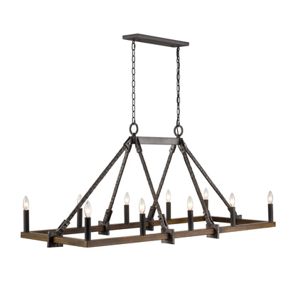 ELK SHOWROOM 82289/10 Harwell 56'' Wide 10-Light Linear Chandelier - Antique Millwood