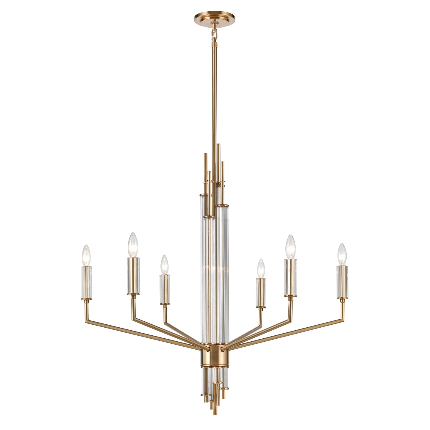 ELK SHOWROOM 82296/6 Serena 34'' Wide 6-Light Chandelier - Satin Brass