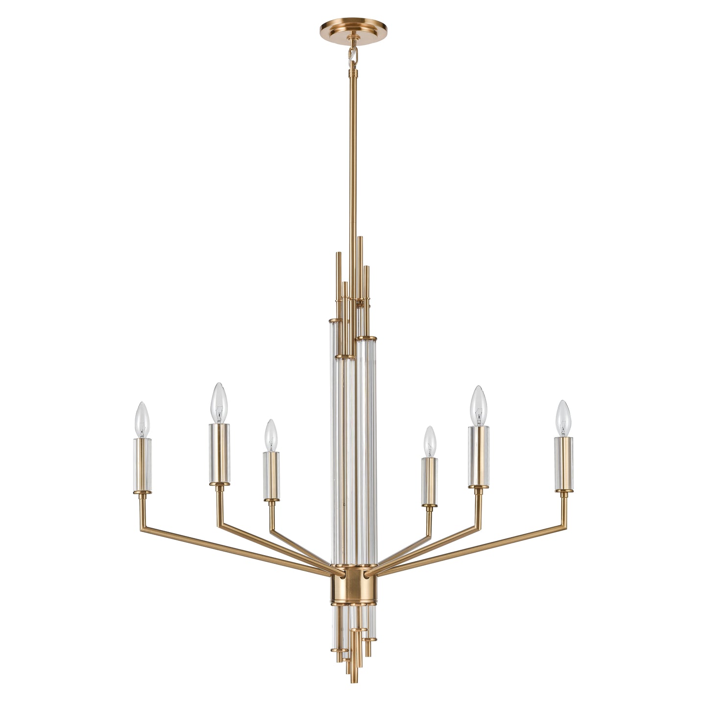 ELK SHOWROOM 82296/6 Serena 34'' Wide 6-Light Chandelier - Satin Brass