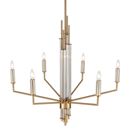 ELK SHOWROOM 82296/6 Serena 34'' Wide 6-Light Chandelier - Satin Brass