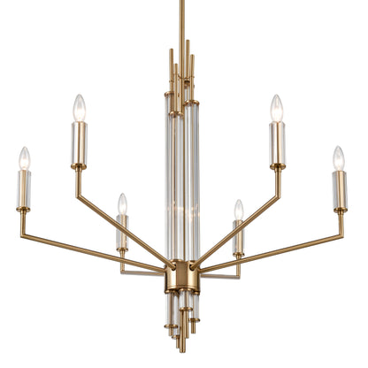 ELK SHOWROOM 82296/6 Serena 34'' Wide 6-Light Chandelier - Satin Brass