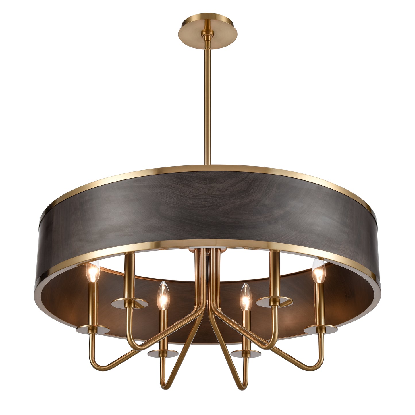 ELK SHOWROOM 82335/6 Engel 30'' Wide 6-Light Chandelier - Satin Brass with Ebony