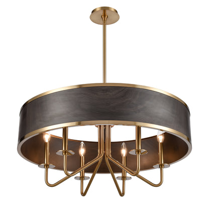 ELK SHOWROOM 82335/6 Engel 30'' Wide 6-Light Chandelier - Satin Brass with Ebony