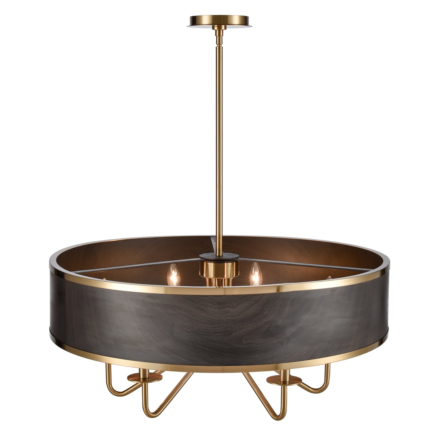 ELK SHOWROOM 82335/6 Engel 30'' Wide 6-Light Chandelier - Satin Brass with Ebony