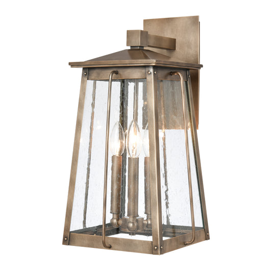 ELK SHOWROOM 83412/3 Kirkdale 19'' High 3-Light Outdoor Sconce - Vintage Brass