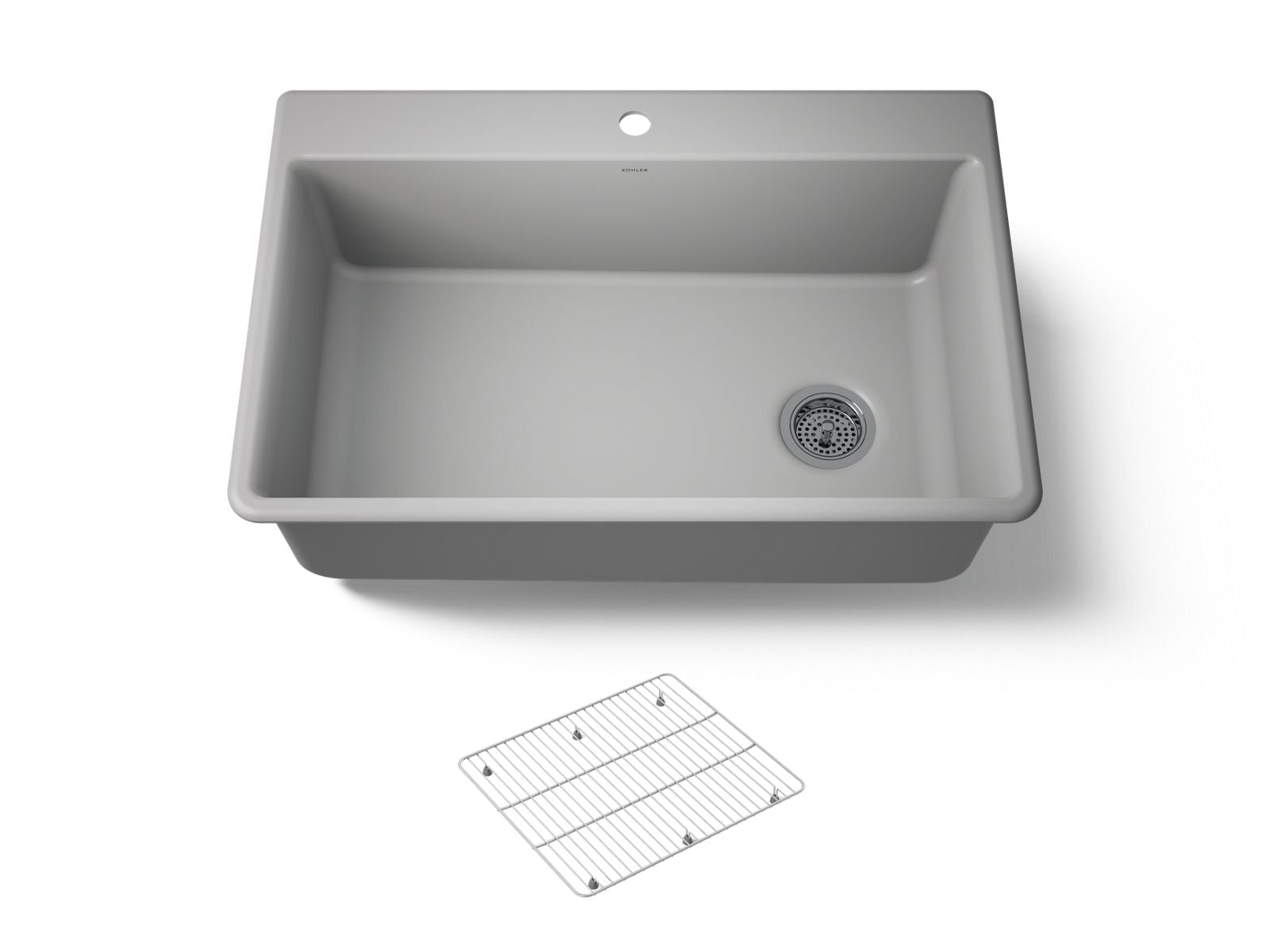 KOHLER K-8437-1-CM4 Kennon 33" Top-/Undermount Single-Bowl Kitchen Sink - Matte Grey