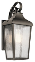 KICHLER 49735OZ Forestdale 14.75" 1 Light Outdoor Wall Light With Clear Seeded Glass In Olde Bronze
