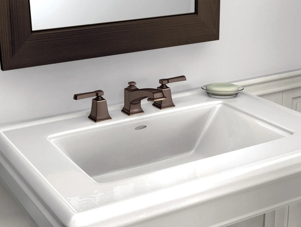 MOEN TV6220BRB Boardwalk Two-Handle Widespread Bathroom Sink Faucet - Mediterranean Bronze