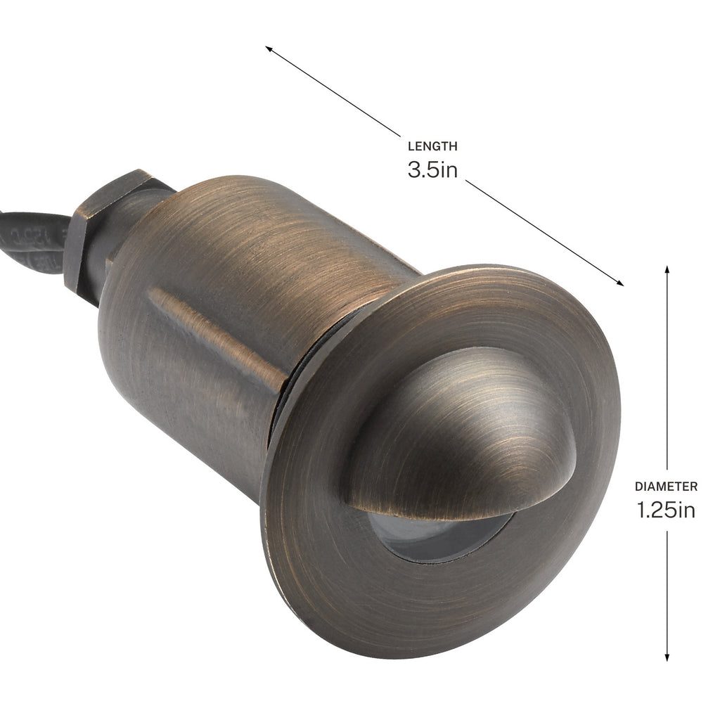 KICHLER 15491CBR 12V Mr8 Recessed In-Ground With Cowl Centennial Brass