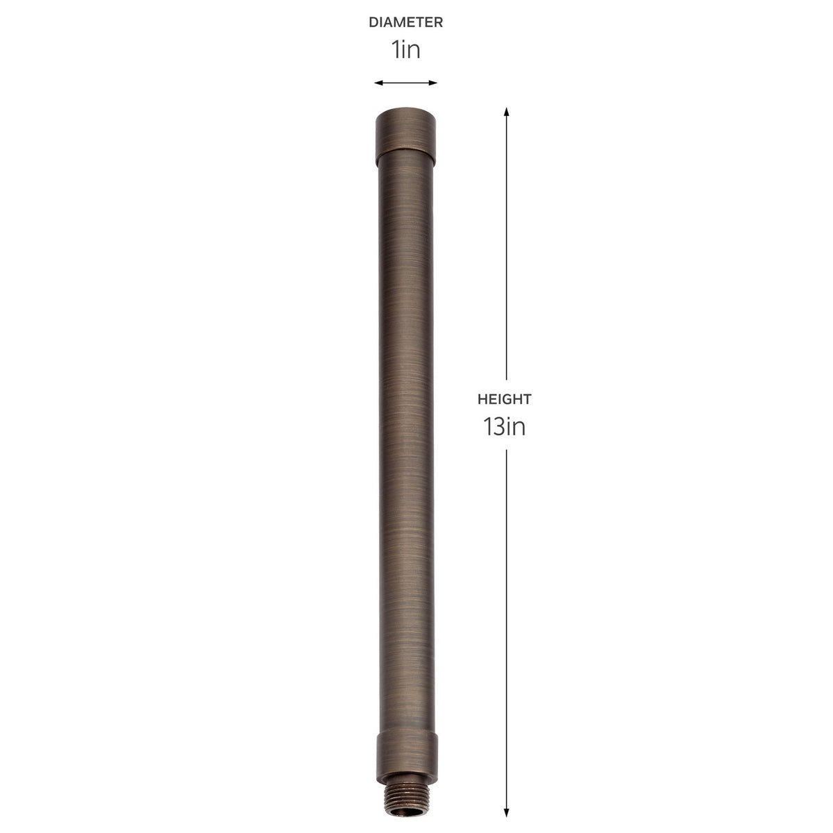 KICHLER 15511CBR 12V Male And Female Riser 12" Centennial Brass