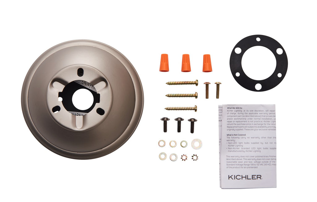 KICHLER 337008NI Flush Mount Kit Brushed Nickel