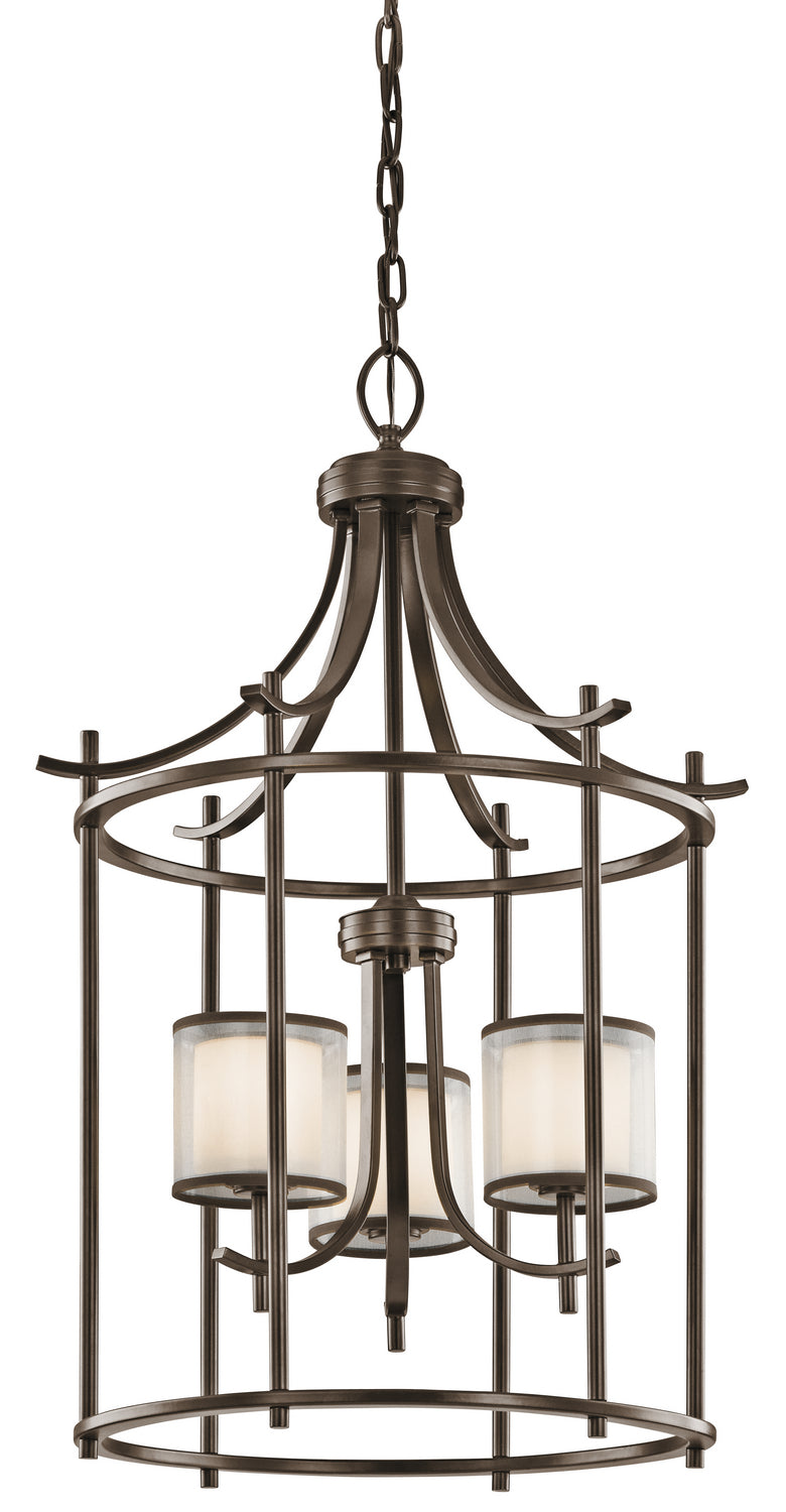 KICHLER 43139Miz Tallie Three Light Foyer Pendant Mission Bronze