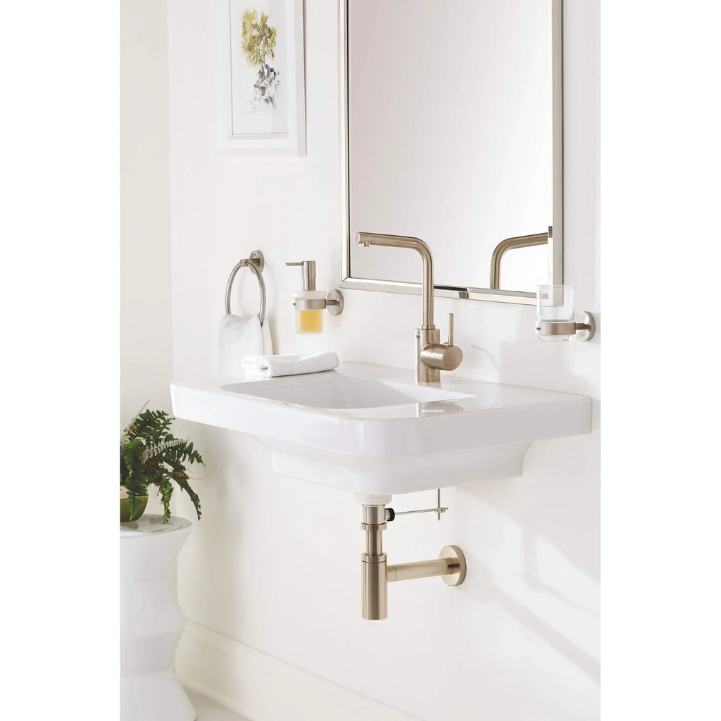 GROHE 23737EN2 Concetto Single Hole Single-Handle L-Size Bathroom Faucet, 1.2 GPM - Brushed Nickel