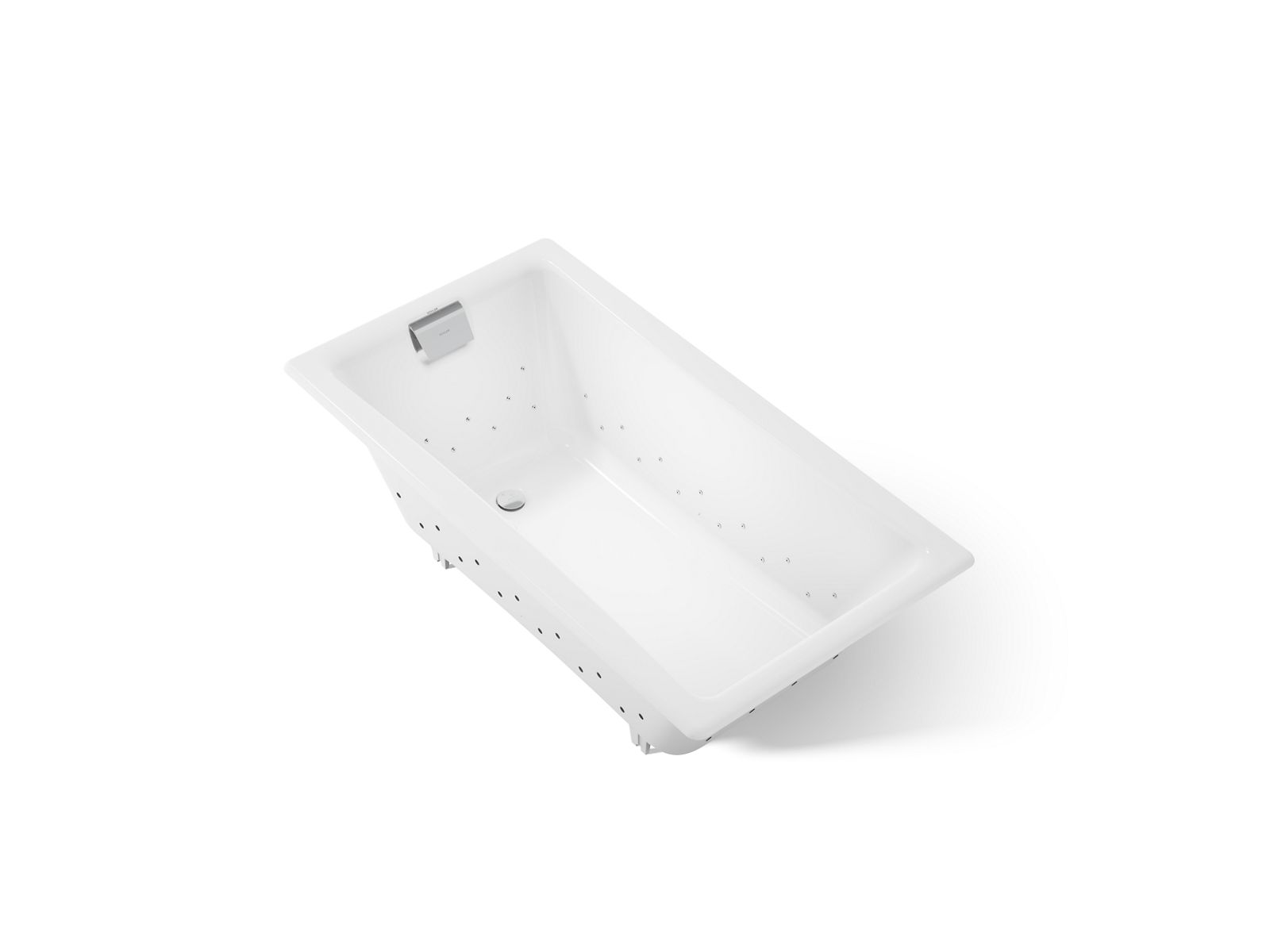 KOHLER K-852-GH0-0 Tea-For-Two 60" X 32" Drop-In Heated Bubblemassage Air Bath - White