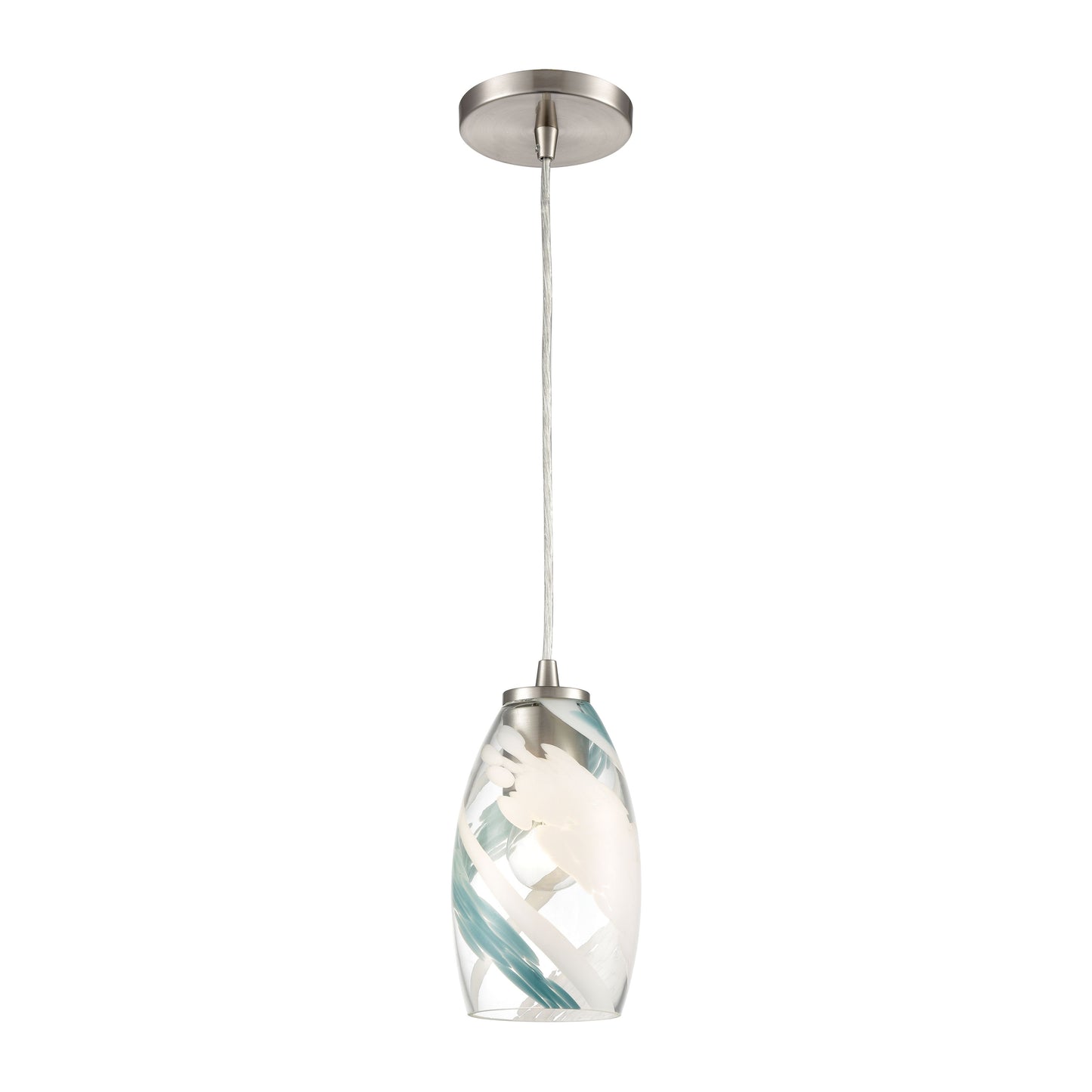 ELK SHOWROOM 85211/1 Turbulence 5'' Wide 1-Light Pendant - Satin Nickel