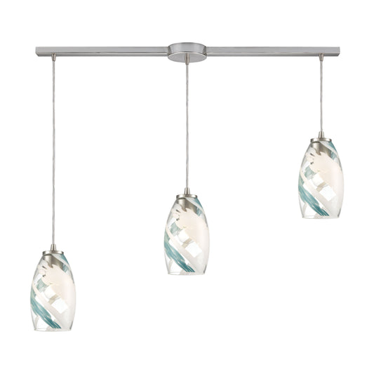 ELK SHOWROOM 85211/3L Turbulence 36'' Wide 3-Light Pendant - Satin Nickel