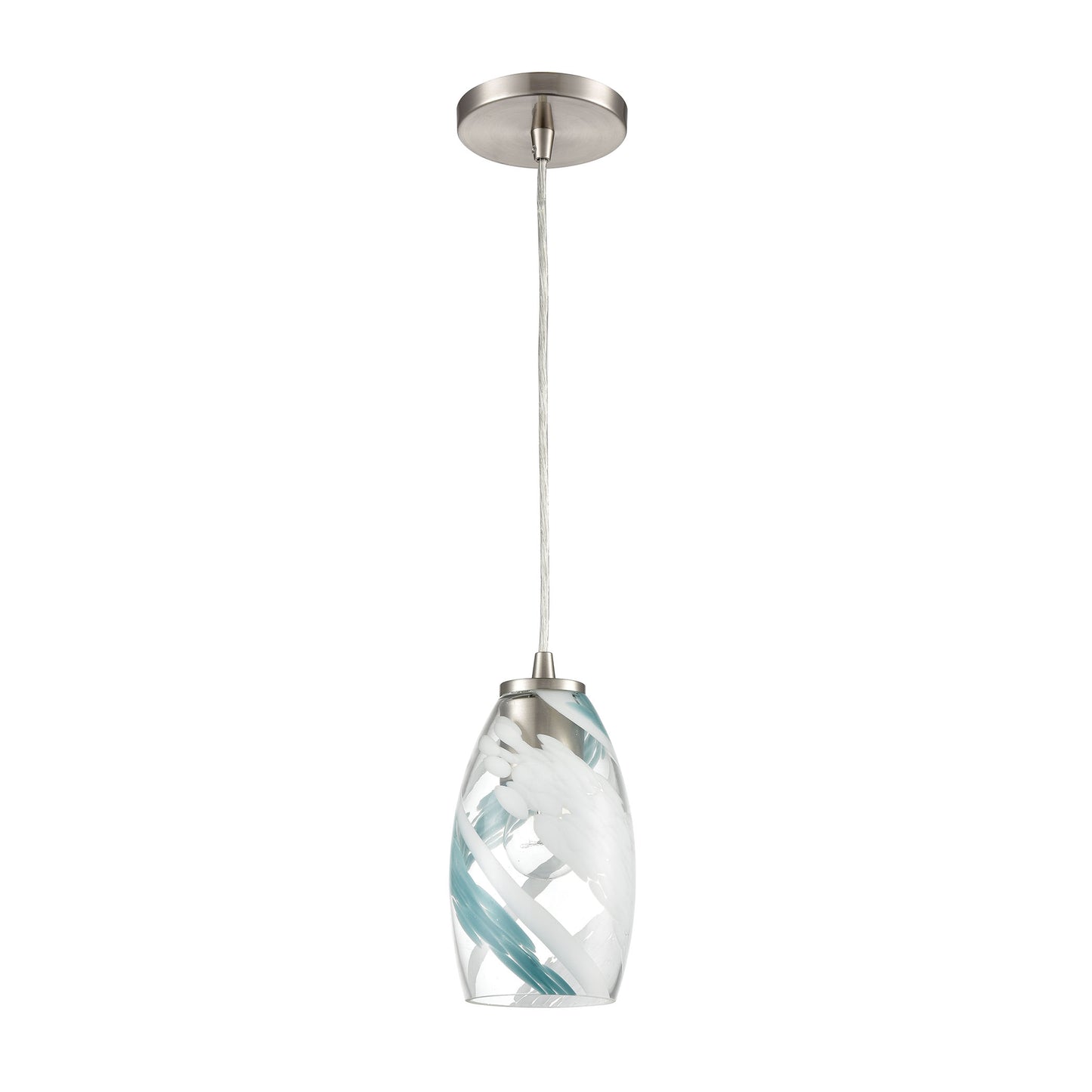 ELK SHOWROOM 85211/1 Turbulence 5'' Wide 1-Light Pendant - Satin Nickel