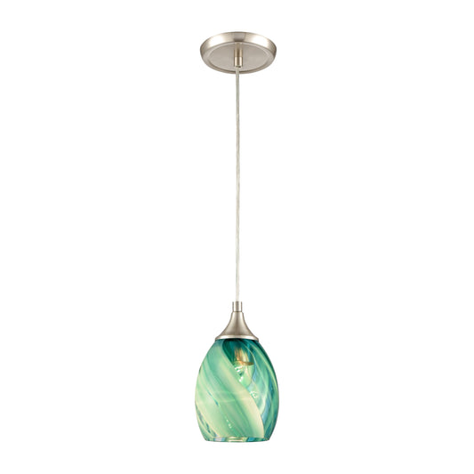 ELK SHOWROOM 85351/1 Caress 5'' Wide 1-Light Pendant - Satin Nickel