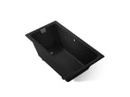 KOHLER K-856-GHBN-7 Tea-For-Two 66" X 36" Drop-In Heated Bubblemassage Air Bath - Black Black
