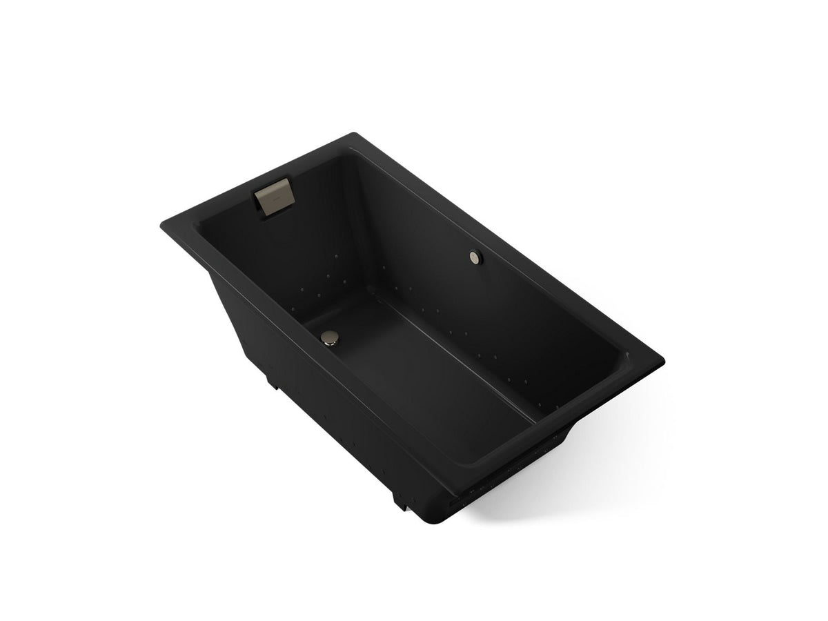 KOHLER K-856-GHBN-7 Tea-For-Two 66" X 36" Drop-In Heated Bubblemassage Air Bath - Black Black