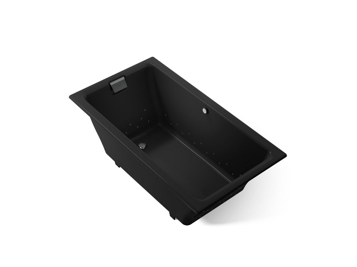KOHLER K-856-GHCP-7 Tea-For-Two 66" X 36" Drop-In Heated Bubblemassage Air Bath - Black Black