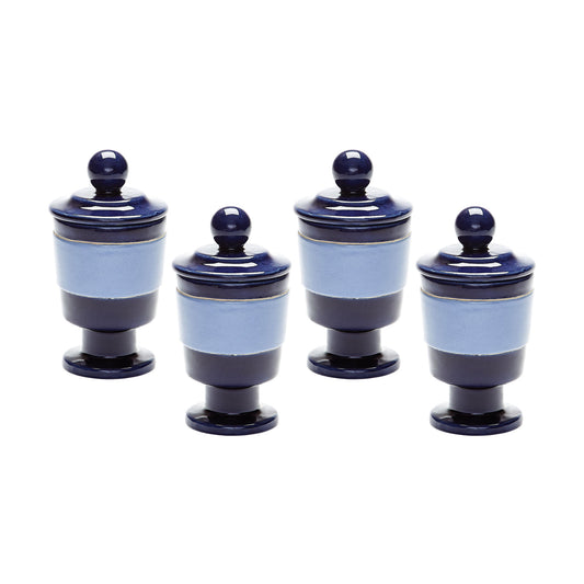 ELK SIGNATURE 857114/S4 Navy and Denim Polar Filled Votives (Set of 4)