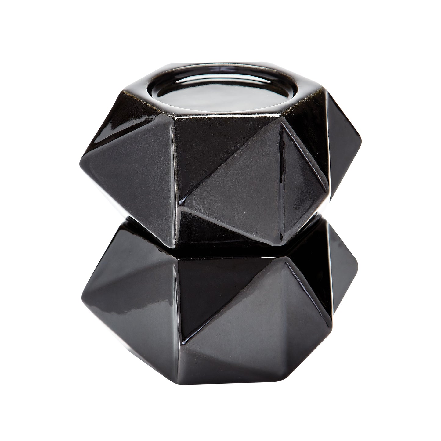 ELK SIGNATURE 857126/S2 Ceramic Star Candle Holders in Black (Set of 2) - Large