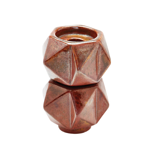 ELK SIGNATURE 857133/S2 Small Ceramic Star Candle Holders in Russet (Set of 2)