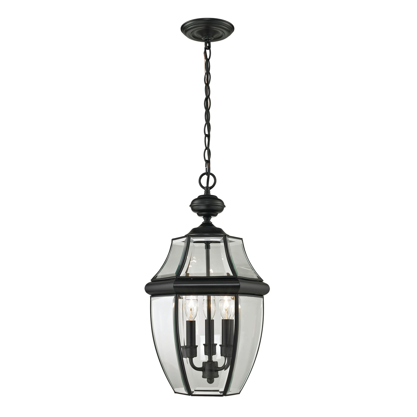 THOMAS 8603EH/60 Ashford 12'' Wide 3-Light Outdoor Pendant - Black