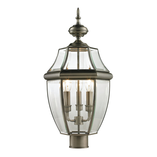 THOMAS 8603EP/80 Ashford 23'' High 3-Light Outdoor Post Light - Antique Nickel