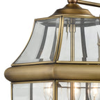 THOMAS 8603EW/89 Ashford 12'' High 3-Light Outdoor Sconce - Antique Brass