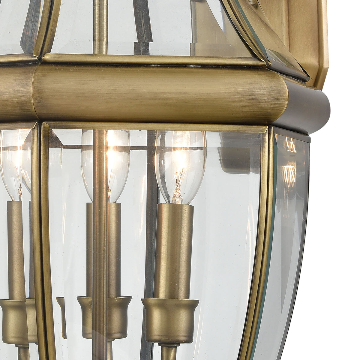 THOMAS 8603EW/89 Ashford 12'' High 3-Light Outdoor Sconce - Antique Brass