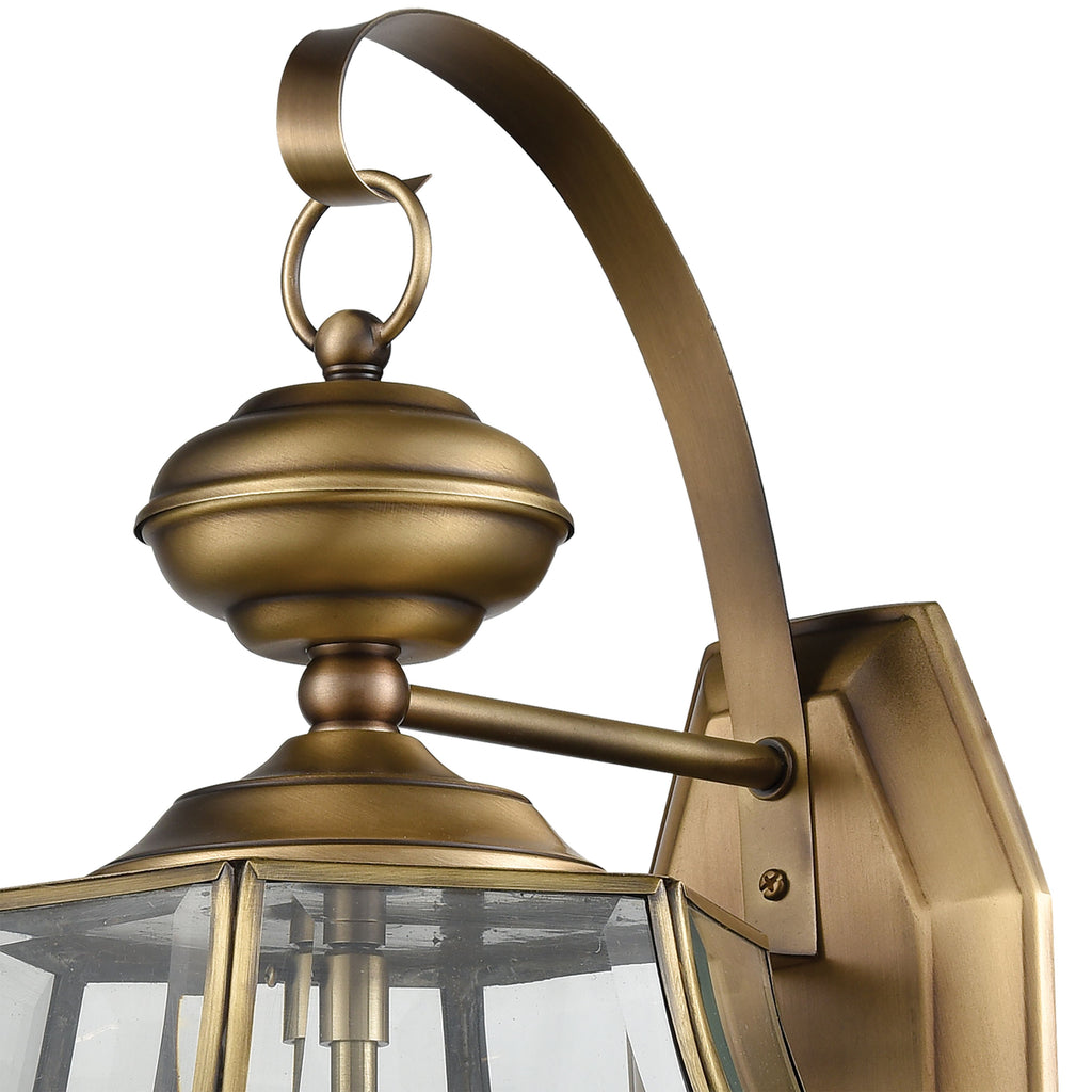THOMAS 8603EW/89 Ashford 12'' High 3-Light Outdoor Sconce - Antique Brass