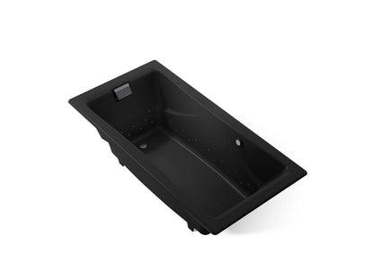 KOHLER K-865-GHCP-7 Tea-for-Two 71-3/4" x 36" drop-in Heated BubbleMassage air bath - Black Black