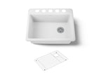 KOHLER K-8668-5UA1-0 Riverby 27" Undermount Single-Bowl Kitchen Sink - White