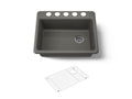 KOHLER K-8668-5UA1-58 Riverby 27" Undermount Single-Bowl Kitchen Sink - Thunder Grey