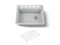 KOHLER K-8668-5UA1-95 Riverby 27" Undermount Single-Bowl Kitchen Sink - Ice Grey