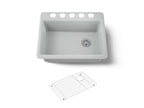 KOHLER K-8668-5UA1-95 Riverby 27" Undermount Single-Bowl Kitchen Sink - Ice Grey