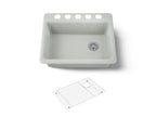KOHLER K-8668-5UA1-FF Riverby 27" Undermount Single-Bowl Kitchen Sink - Sea Salt