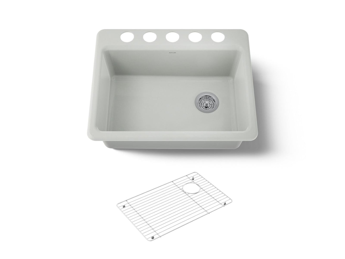 KOHLER K-8668-5UA1-FF Riverby 27" undermount single-bowl kitchen sink - Sea Salt